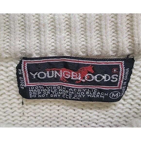 Vtg Youngbloods Fair Isle Ski Sweater Virgin Acrylic Knit Pullover Sz M - Picture 6 of 13